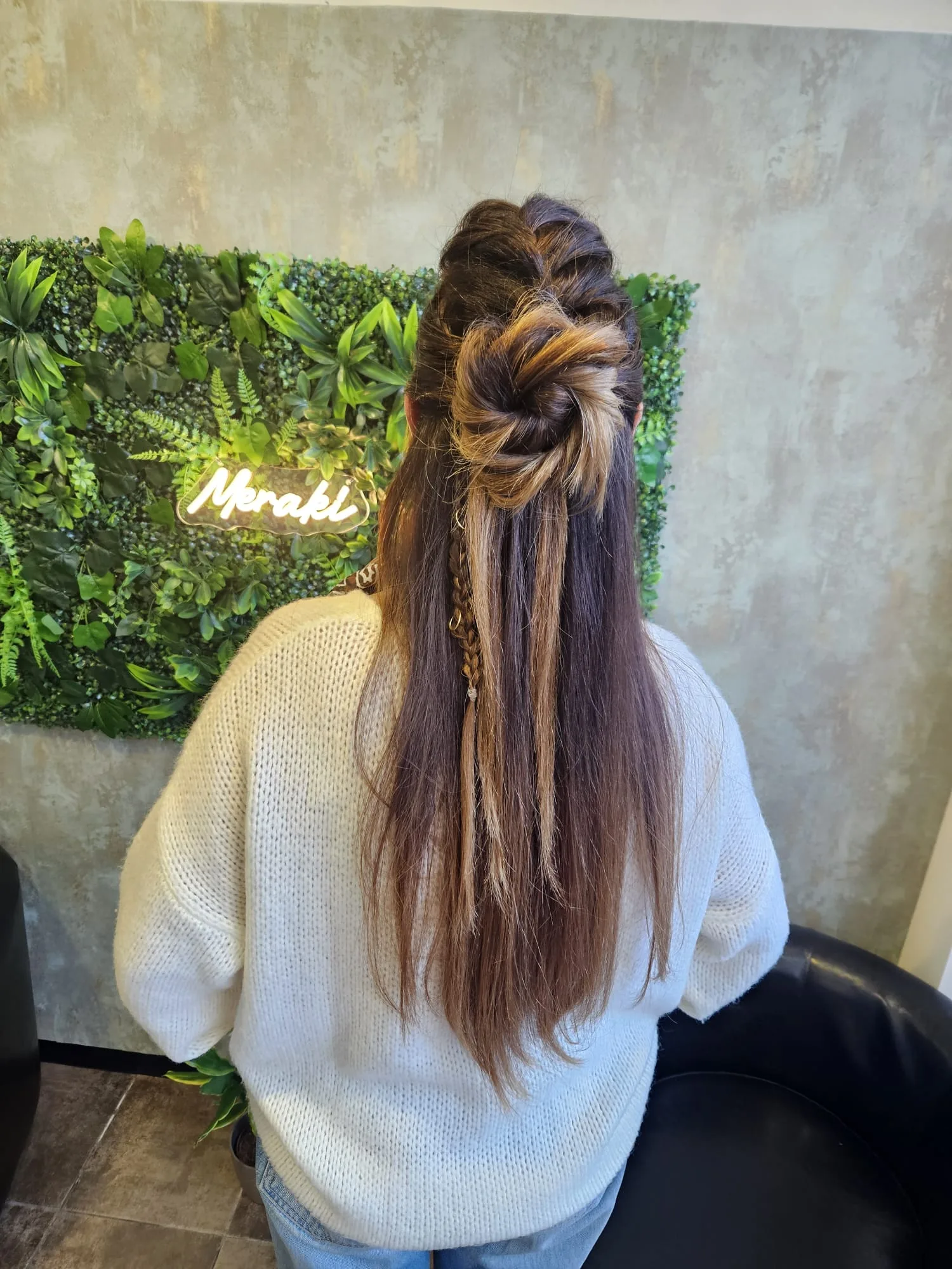 Peinado con trenza y nudo